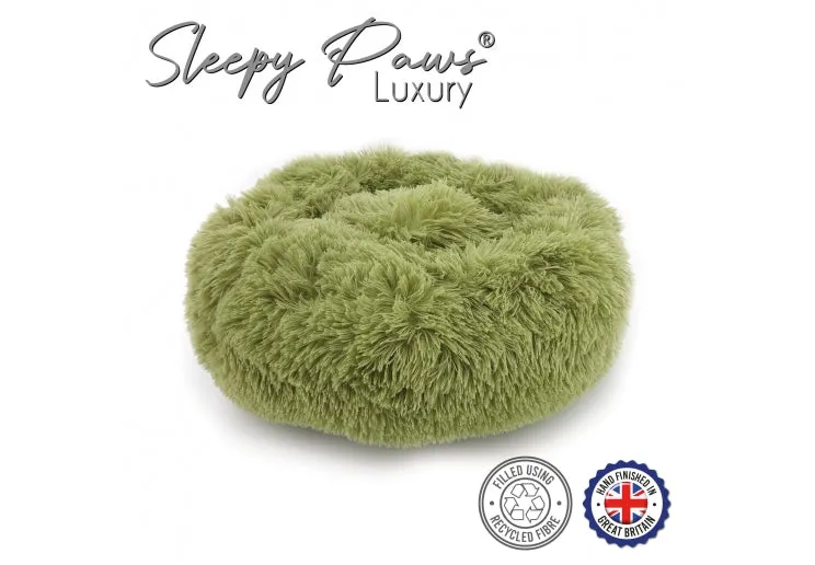 Ancol - Sleepy Paws Super Plush Donut Bed - Sage - Medium (70cm)