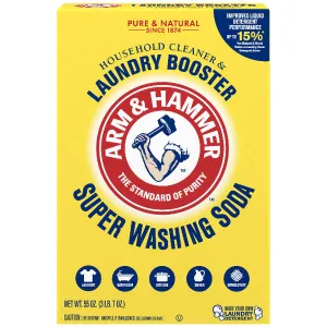 Arm & Hammer Super Washing Soda Detergent Booster & Household Cleaner, 55 oz