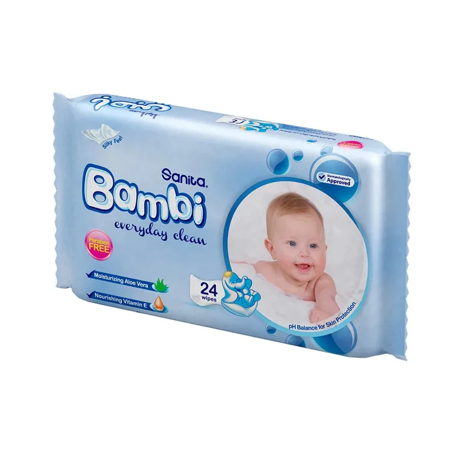 Bambi Baby Wet Wipes Everyday Clean - 24's