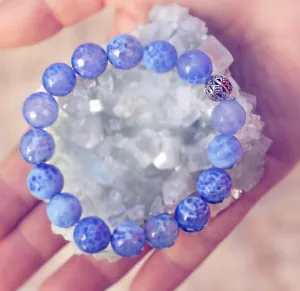 Blue Agate Genuine Crystal Bracelet