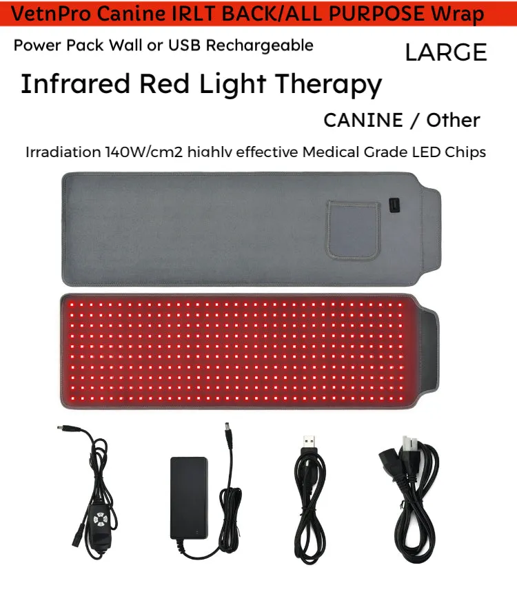 Canine / other Infrared Red Light Therapy Back Vital Organs Musculoskeletal Multipurpose Wrap