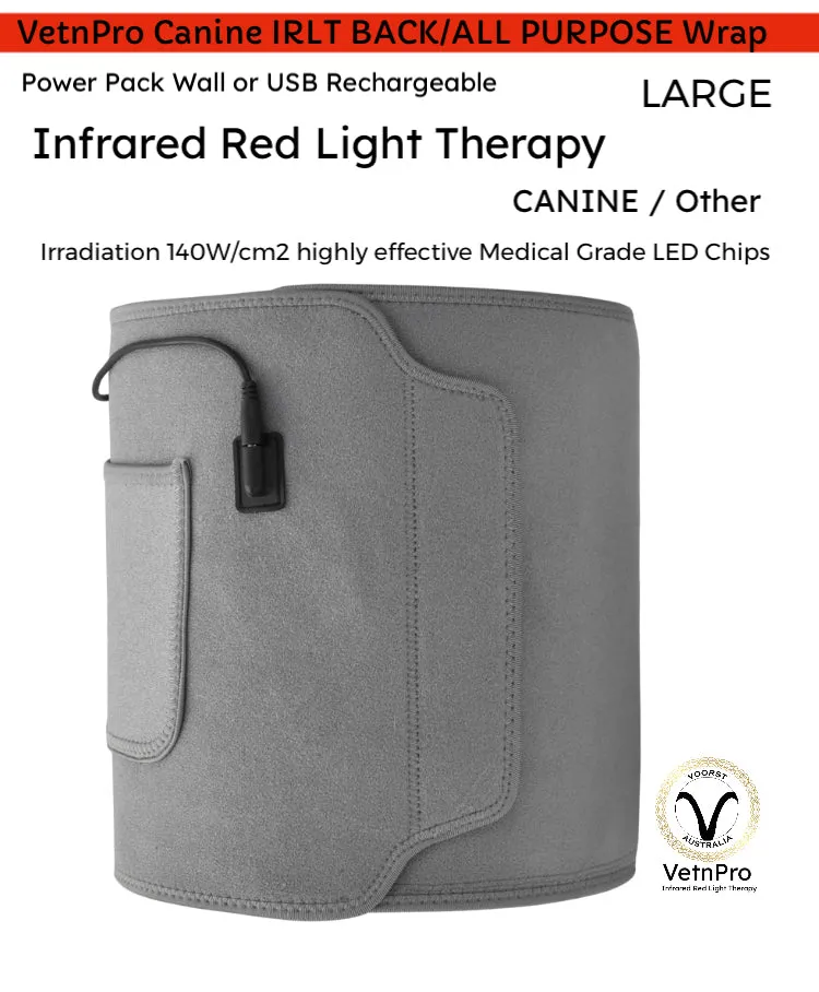 Canine / other Infrared Red Light Therapy Back Vital Organs Musculoskeletal Multipurpose Wrap