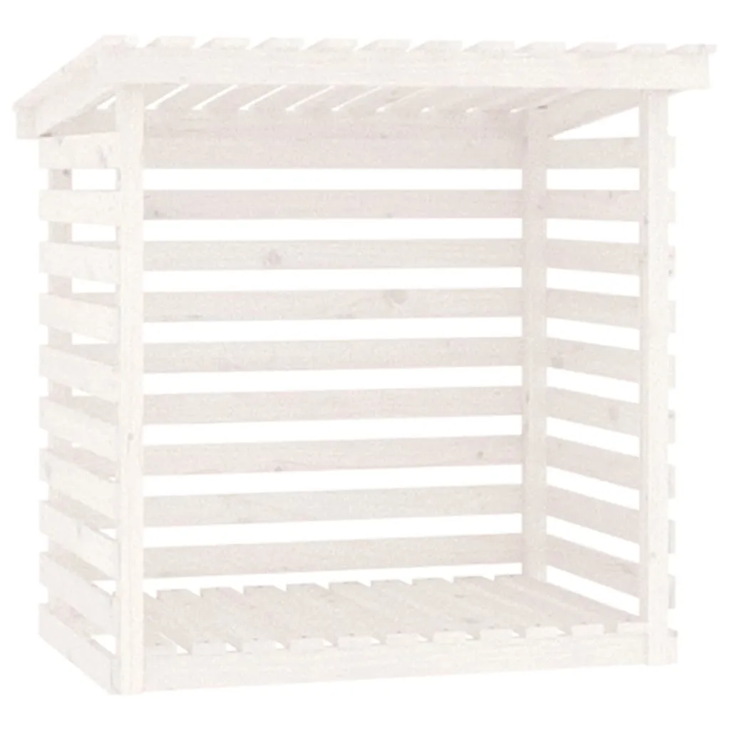 Firewood Rack White 108x73x108 cm Solid Wood Pine