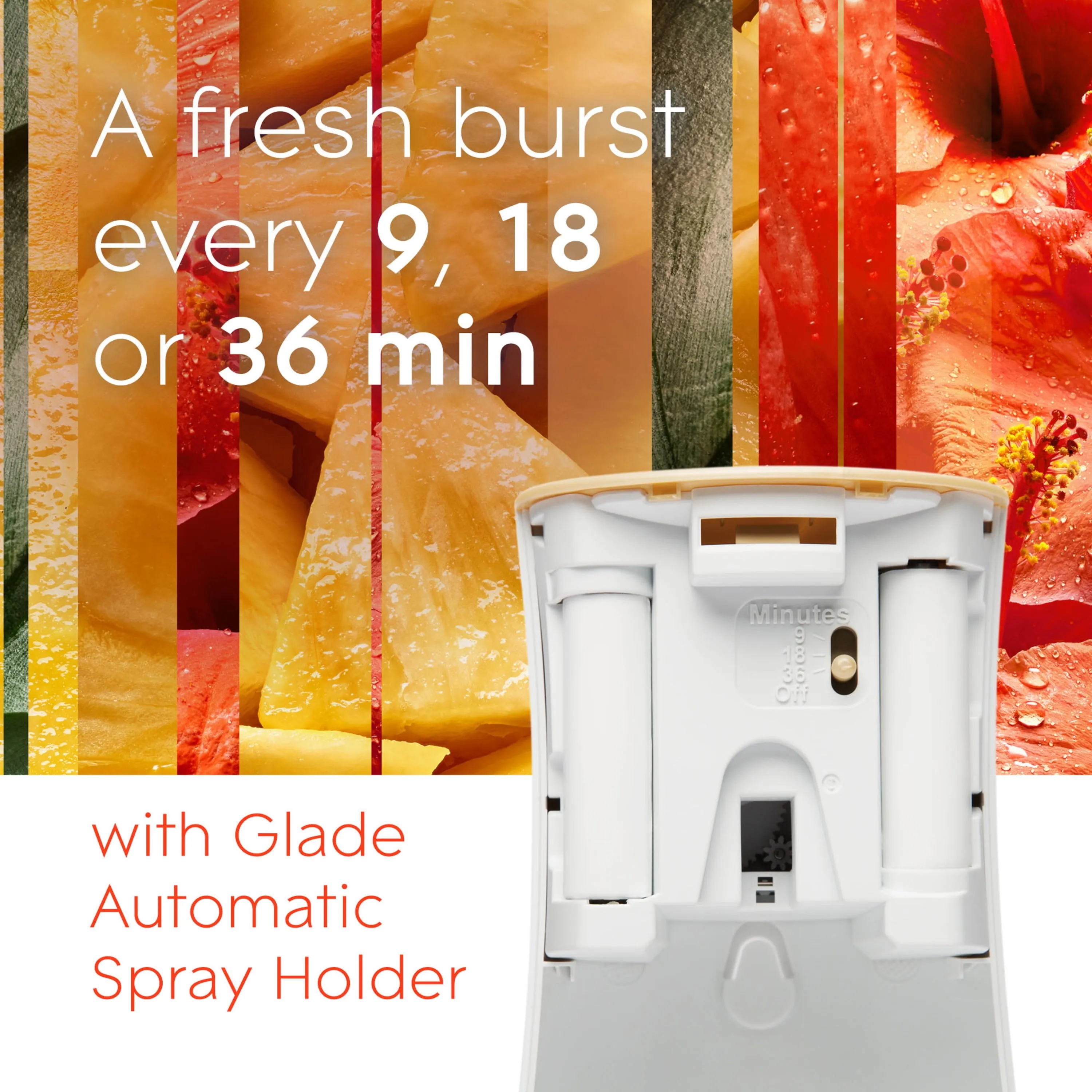 Glade Automatic Spray Refill 2 CT, Hawaiian Breeze, 12.4 OZ. Total, Air Freshener Infused with Essential Oils