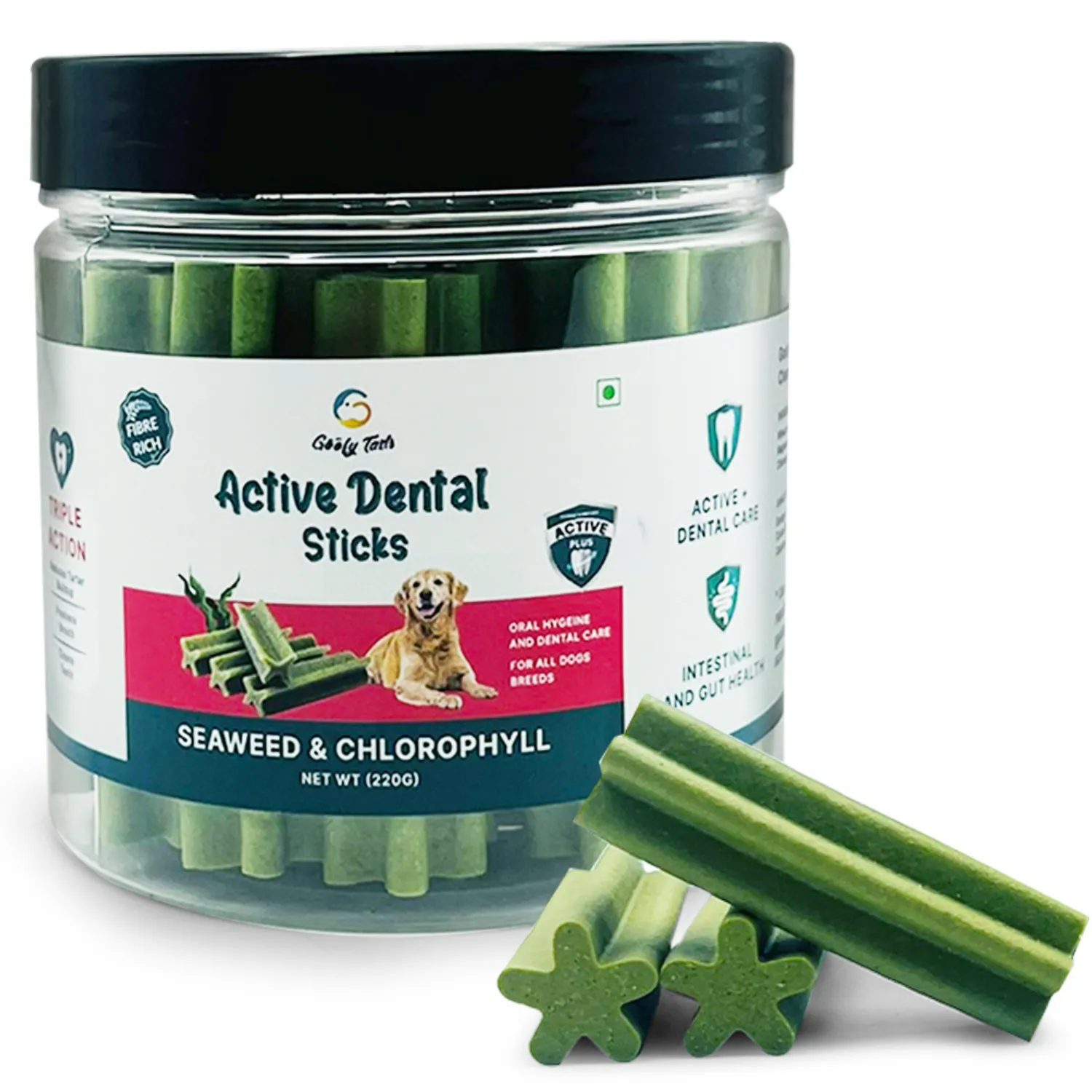 Goofy Tails Active Dental Sticks Seaweed | Dog Treats Vegetarian