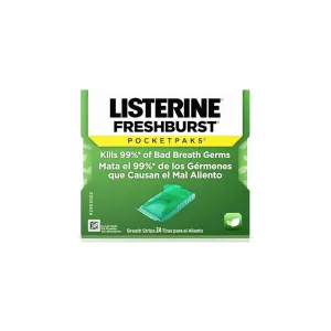 Listerine Fresh Burst Breath Strips – 24 pcs Pocketpaks for Fresh Breath