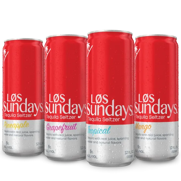 Los Sundays Tequila Seltzer Variety Pack 8 Pack (12 oz)