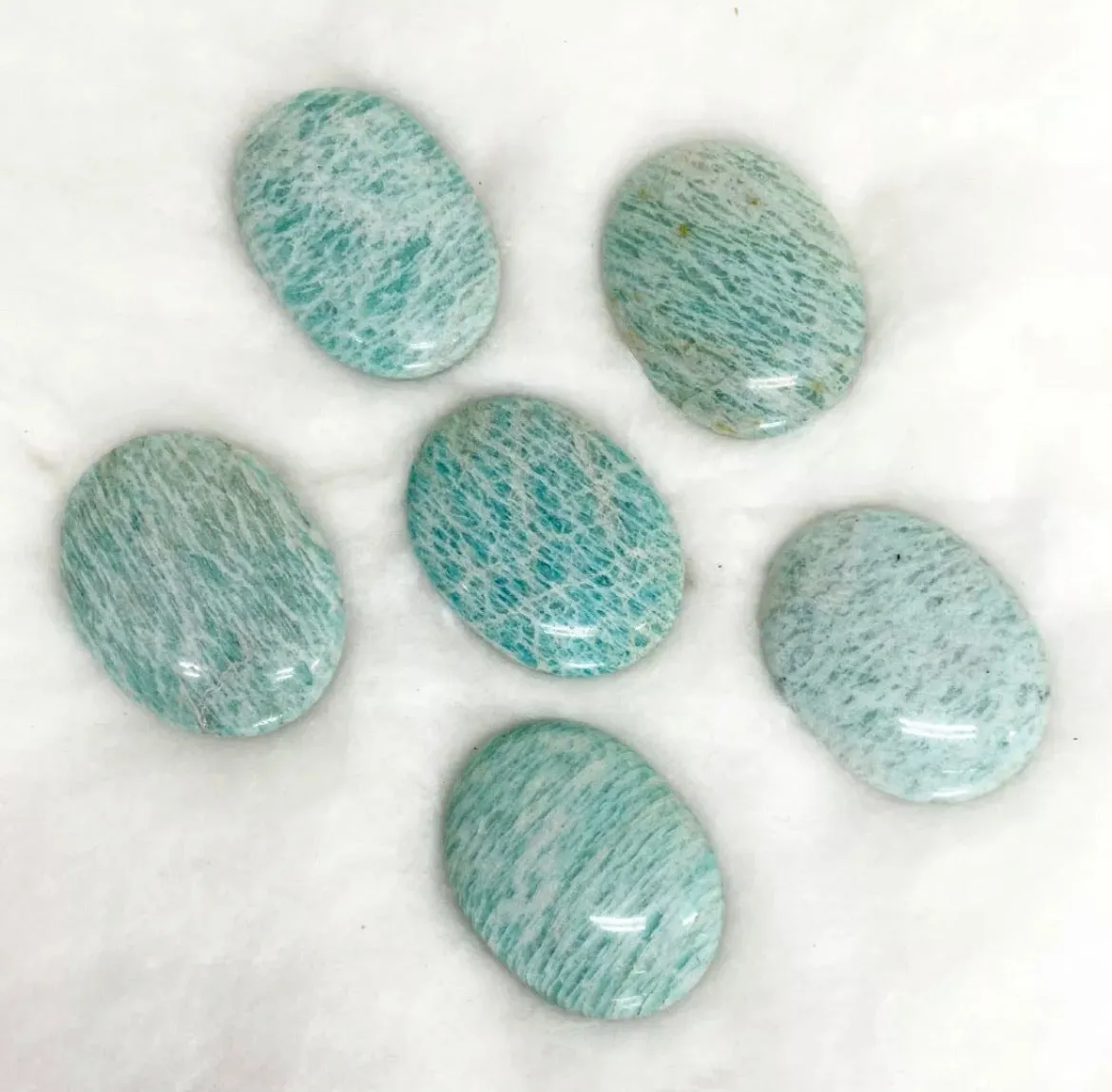 Natural Amazonite gemstone Palm Worry Stone