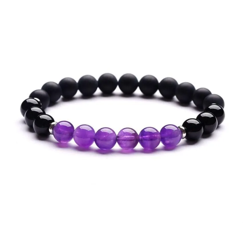 Peace of Mind Amethyst Beaded Bracelet – Stress Relief and Mental Health Support