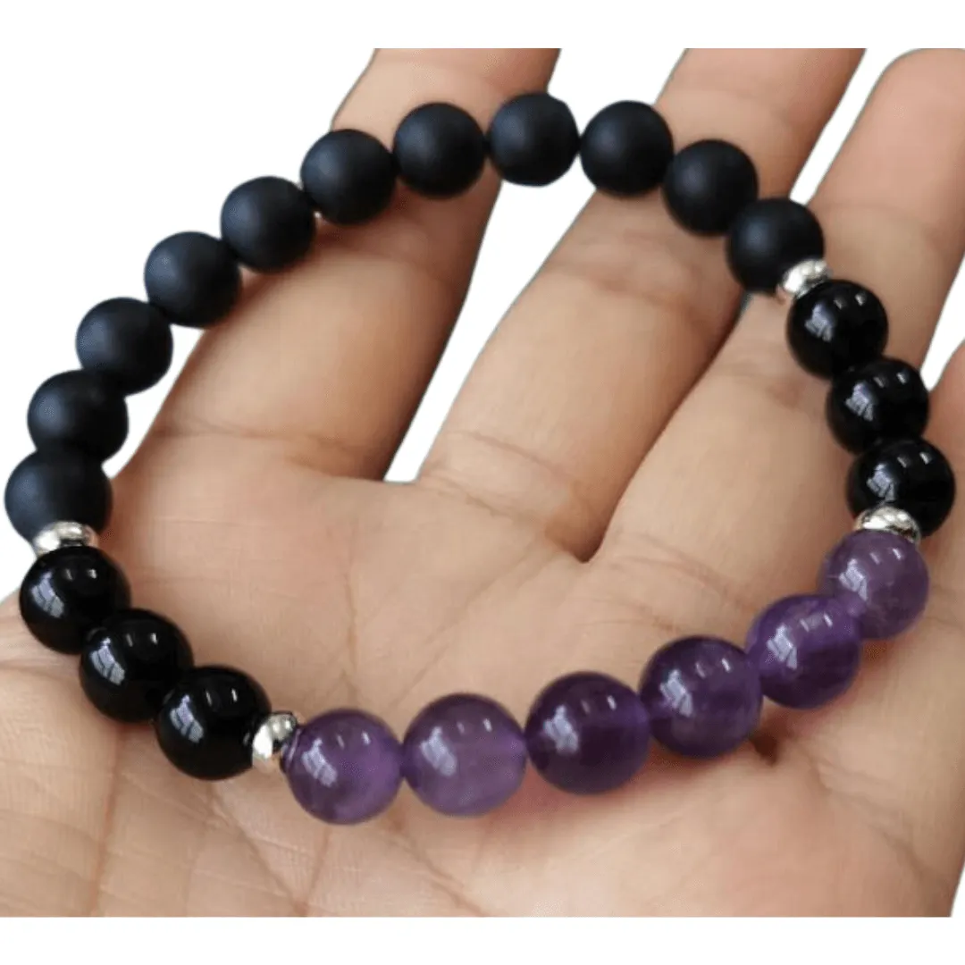 Peace of Mind Amethyst Beaded Bracelet – Stress Relief and Mental Health Support