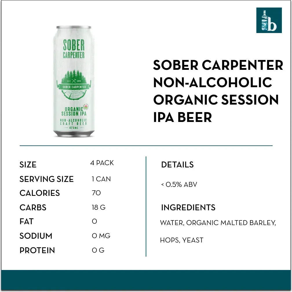 Sober Carpenter Non-Alcoholic Organic Session IPA Beer