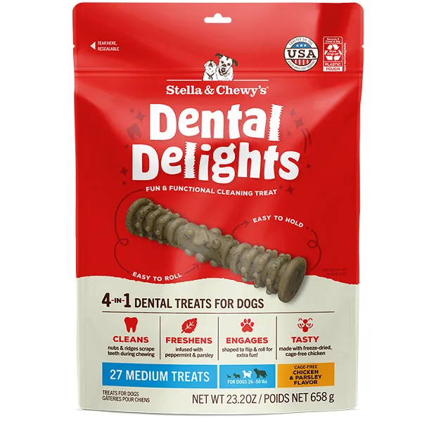 Stella & Chewy's Dental Delights, Chicken & Parsley Flavor- Size Medium