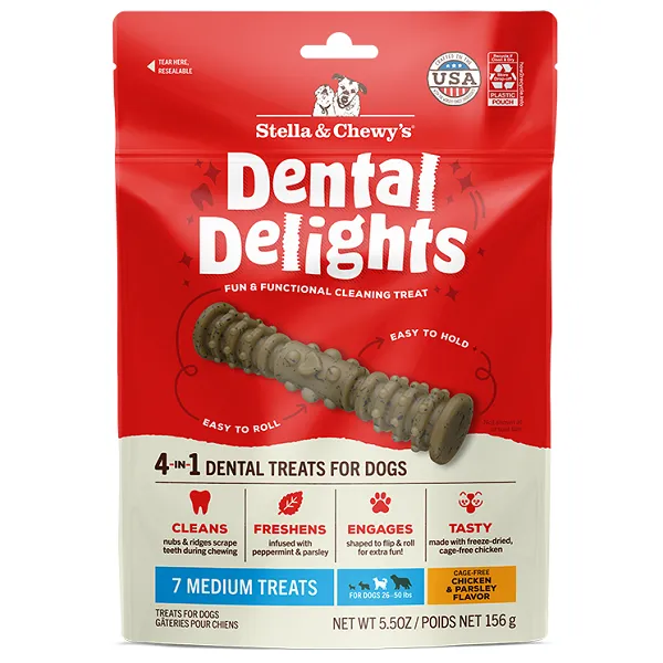 Stella & Chewy's Dental Delights, Chicken & Parsley Flavor- Size Medium